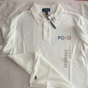 Polo by Ralph Lauren White Kids Polo with Multicolor POLO Letters
